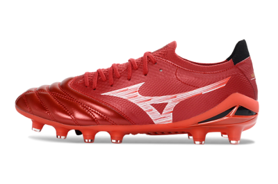 Men's Mizuno Morelia Neo 4 FG Firm Ground Low-Tops Football Boots - Red/Crimson Blaze/Scarlet Shine
