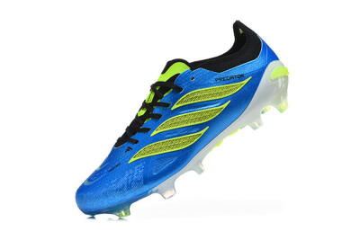 Men's Adidas Predator 26 Elite FG Firm Ground Low-Tops Football Boots - Blue/Electric Blue/Neon Green
