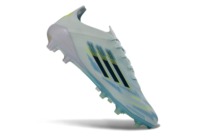 Unisex Adidas F50 Elite FG Firm Ground Low-Tops Football Boots - Aqua/Frosted Blue/Shimmering Yellow