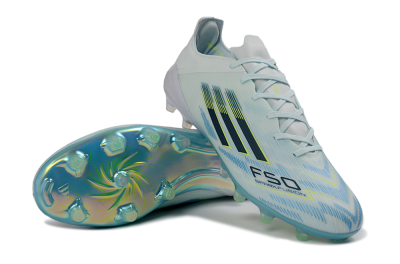 Unisex Adidas F50 Elite FG Firm Ground Low-Tops Football Boots - Aqua/Frosted Blue/Shimmering Yellow
