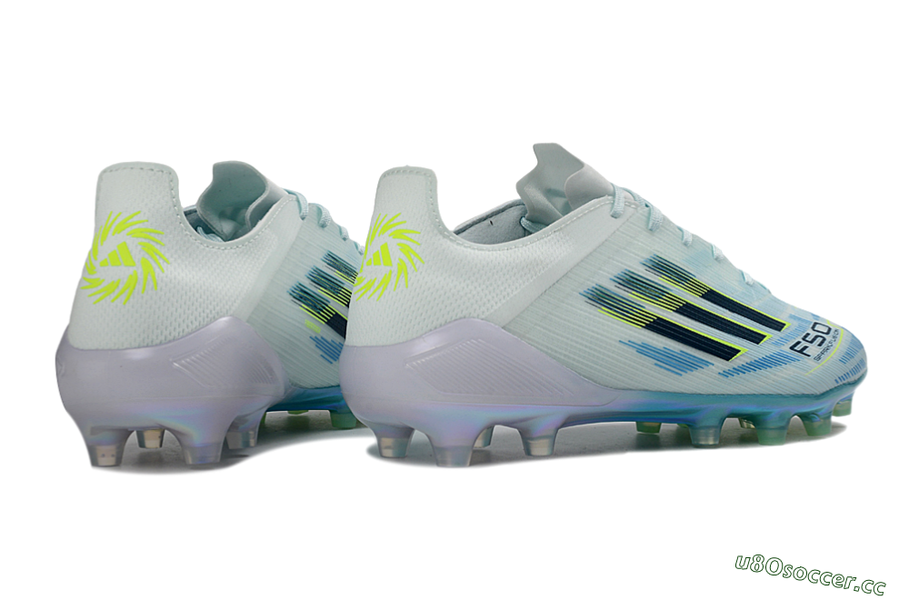 Unisex Adidas F50 Elite FG Firm Ground Low-Tops Football Boots - Aqua/Frosted Blue/Shimmering Yellow 6