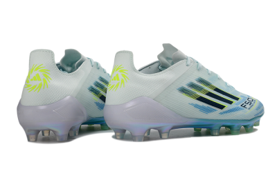 Unisex Adidas F50 Elite FG Firm Ground Low-Tops Football Boots - Aqua/Frosted Blue/Shimmering Yellow
