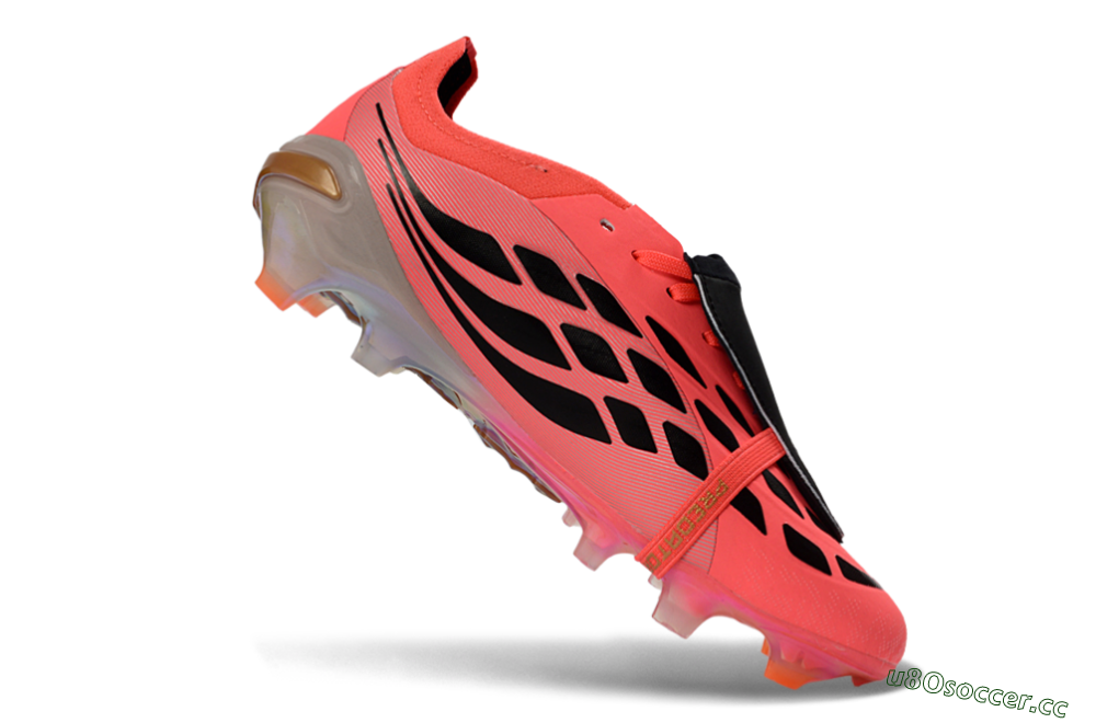 Unisex Adidas Predator 26 Elite Fold-Over Tongue FG Firm Ground Low-Tops Football Boots - Pink/Electric Pink/Black 5