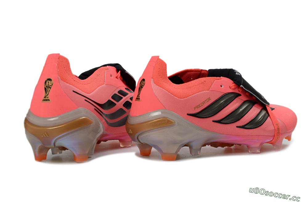 Unisex Adidas Predator 26 Elite Fold-Over Tongue FG Firm Ground Low-Tops Football Boots - Pink/Electric Pink/Black 7
