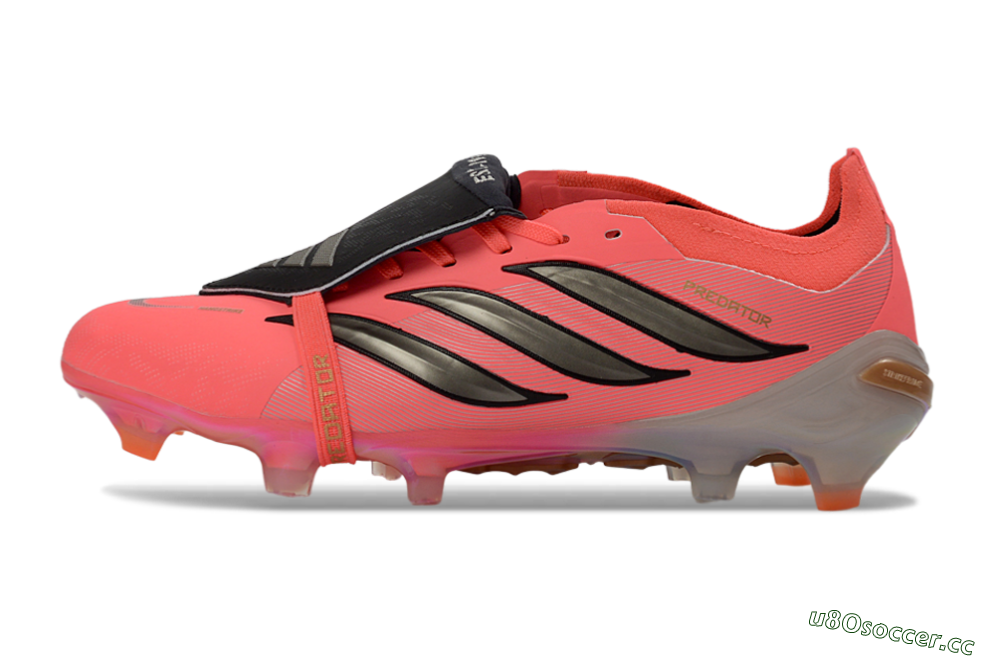 Unisex Adidas Predator 26 Elite Fold-Over Tongue FG Firm Ground Low-Tops Football Boots - Pink/Electric Pink/Black 0
