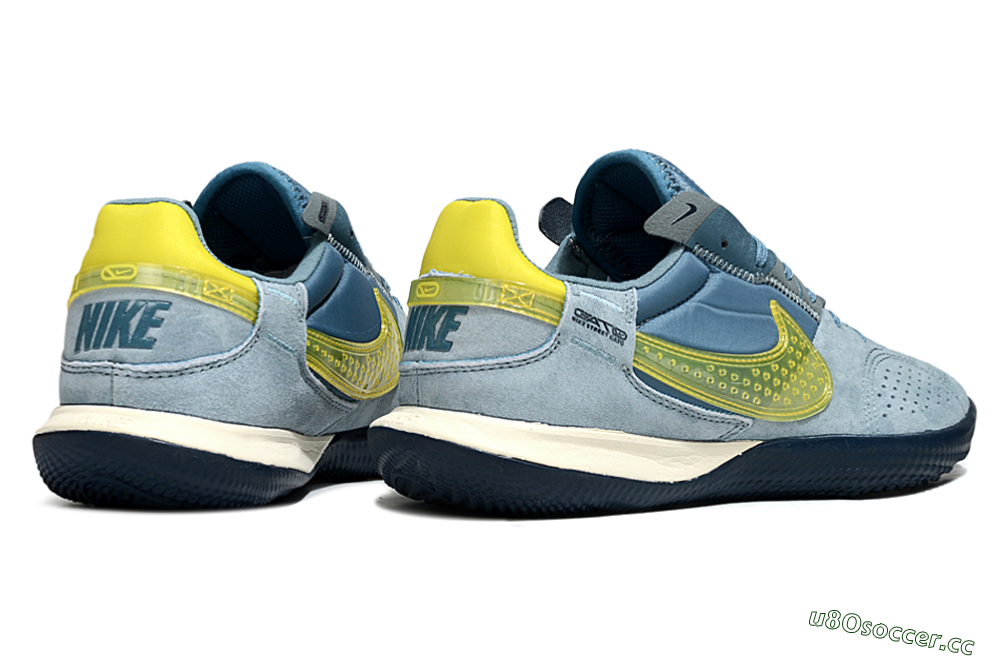 Unisex Nike Street Gato IC Indoor & Futsal Low-Tops Football Shoes - Blue/Soft Blue/Sunny Yellow 6