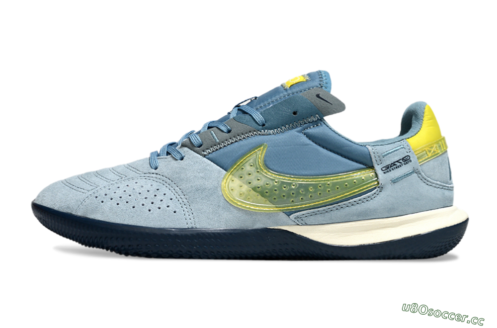 Unisex Nike Street Gato IC Indoor & Futsal Low-Tops Football Shoes - Blue/Soft Blue/Sunny Yellow 0