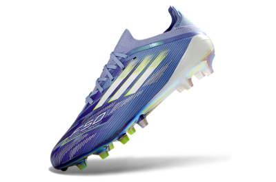 Men's Adidas F50 Pro FG Firm Ground Low-Tops Football Boots - Blue/Iridescent Yellow/Lime Green