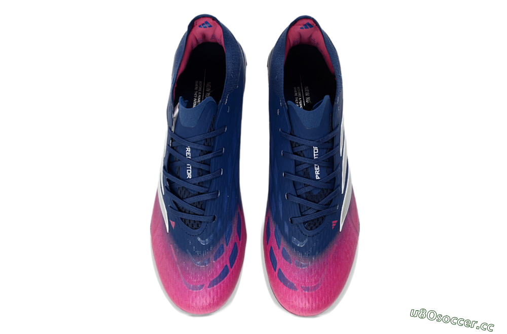 Unisex Adidas Predator 26 Elite FG Firm Ground Low-Tops Football Boots - Navy/Electric Pink/Deep Blue 4