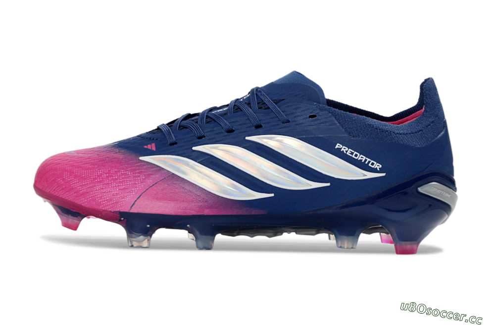 Unisex Adidas Predator 26 Elite FG Firm Ground Low-Tops Football Boots - Navy/Electric Pink/Deep Blue 0