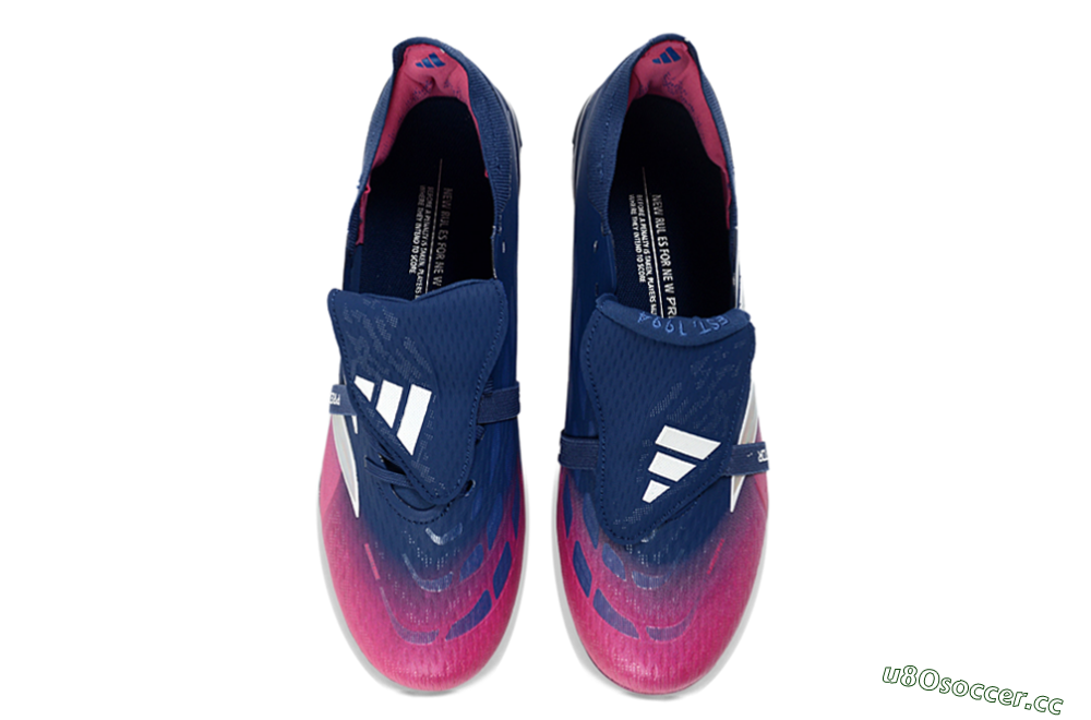 Unisex Adidas Predator 26 Elite Fold-Over Tongue FG Firm Ground Low-Tops Football Boots - Navy/Vibrant Pink/Deep Blue 4