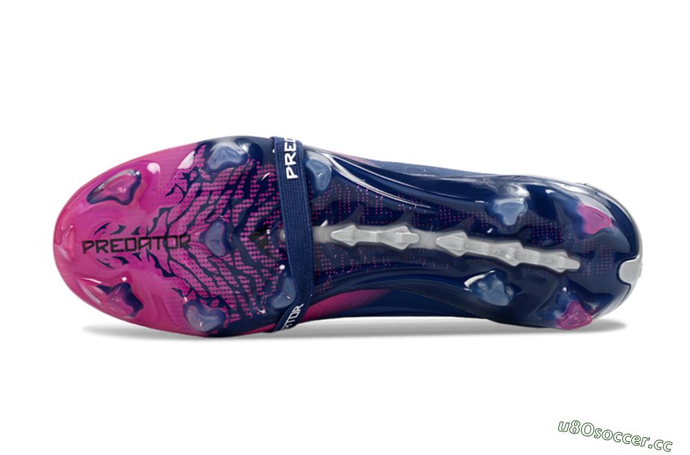 Unisex Adidas Predator 26 Elite Fold-Over Tongue FG Firm Ground Low-Tops Football Boots - Navy/Vibrant Pink/Deep Blue 6