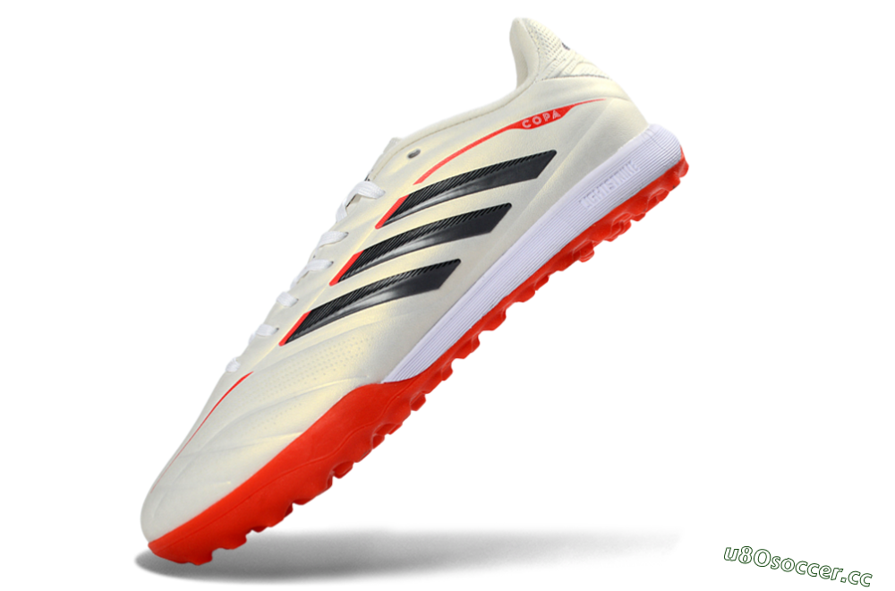 Men's Adidas Copa Pure 3 Elite TF Artificial Turf Low-Tops Football Shoes - White/Fiery Red/Black 5