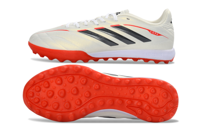 Men's Adidas Copa Pure 3 Elite TF Artificial Turf Low-Tops Football Shoes - White/Fiery Red/Black