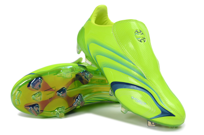Men's Adidas F50 Elite FG Firm Ground Low-Tops Football Boots - Green/Electric Green/Blue Accent