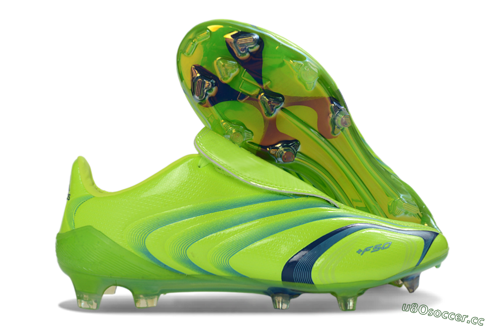 Men's Adidas F50 Elite FG Firm Ground Low-Tops Football Boots - Green/Electric Green/Blue Accent 2