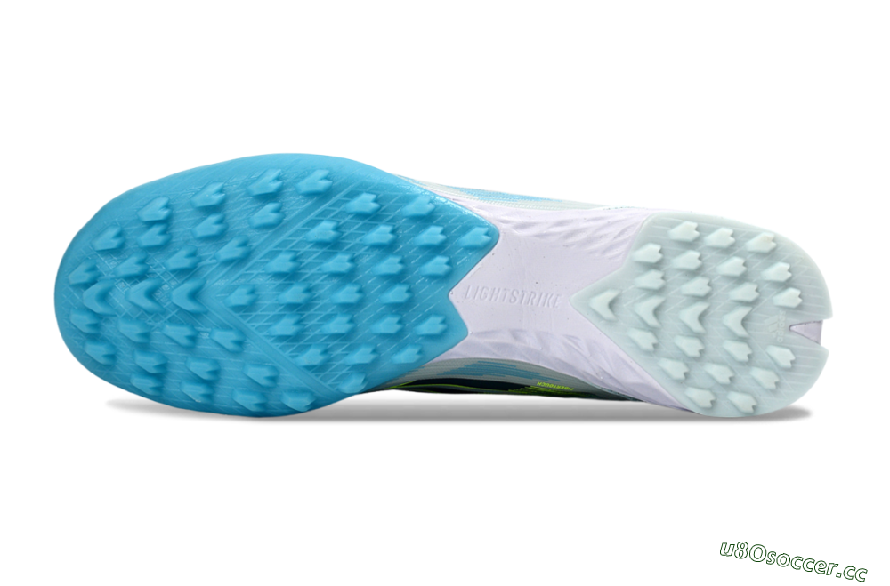 Unisex Adidas F50 Pro TF Artificial Turf Low-Tops Football Shoes - Blue/Aqua Blue/Neon Yellow 6