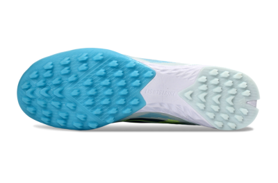 Unisex Adidas F50 Pro TF Artificial Turf Low-Tops Football Shoes - Blue/Aqua Blue/Neon Yellow