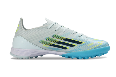 Unisex Adidas F50 Pro TF Artificial Turf Low-Tops Football Shoes - Blue/Aqua Blue/Neon Yellow