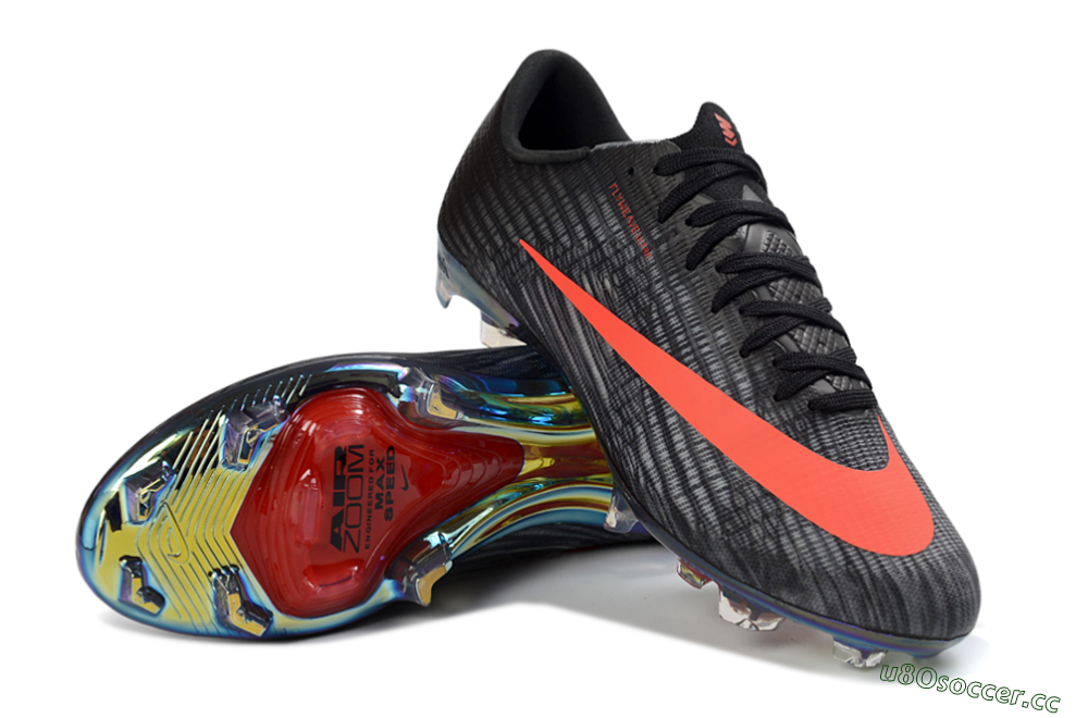 Unisex Nike Air Zoom Mercurial Superfly 11 FG Firm Ground Low-Tops Football Boots - Black/Vibrant Orange/Rainbow Burst 3