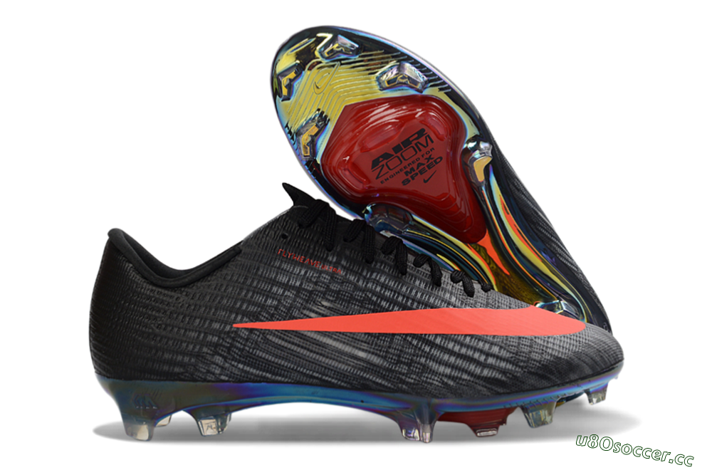 Unisex Nike Air Zoom Mercurial Superfly 11 FG Firm Ground Low-Tops Football Boots - Black/Vibrant Orange/Rainbow Burst 2