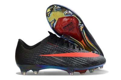 Unisex Nike Air Zoom Mercurial Superfly 11 FG Firm Ground Low-Tops Football Boots - Black/Vibrant Orange/Rainbow Burst