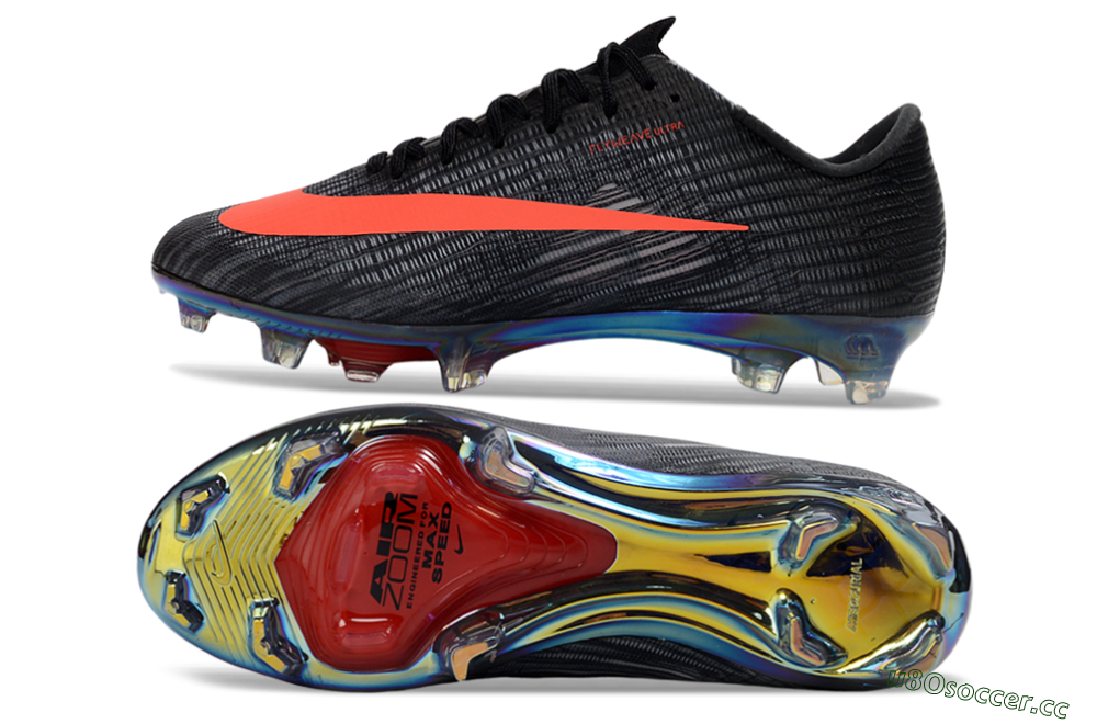 Unisex Nike Air Zoom Mercurial Superfly 11 FG Firm Ground Low-Tops Football Boots - Black/Vibrant Orange/Rainbow Burst 1