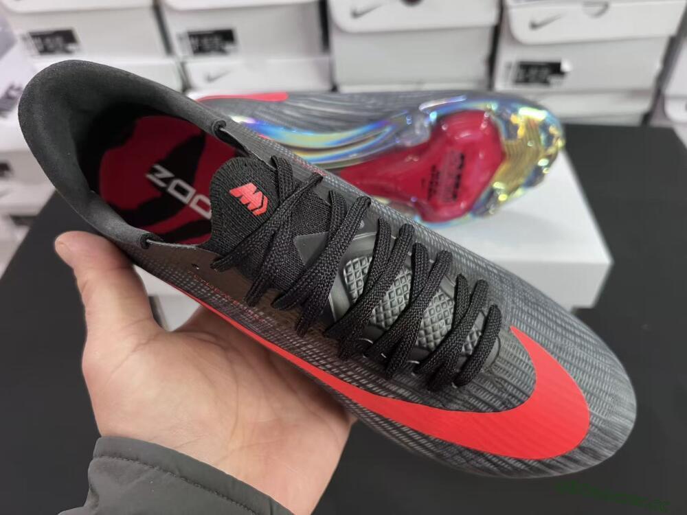 Unisex Nike Air Zoom Mercurial Superfly 11 FG Firm Ground Low-Tops Football Boots - Black/Vibrant Orange/Rainbow Burst