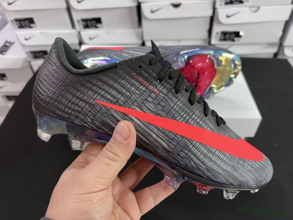 Unisex Nike Air Zoom Mercurial Superfly 11 FG Firm Ground Low-Tops Football Boots - Black/Vibrant Orange/Rainbow Burst