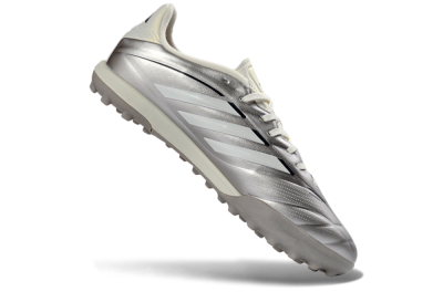 Men's Adidas Copa Pure 2+ Elite TF Artificial Turf Low-Tops Football Shoes - Silver/Metallic Gray/White