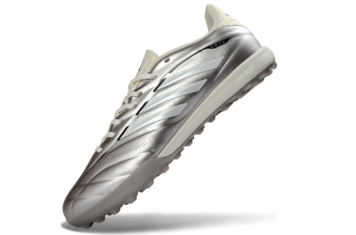 Men's Adidas Copa Pure 2+ Elite TF Artificial Turf Low-Tops Football Shoes - Silver/Metallic Gray/White