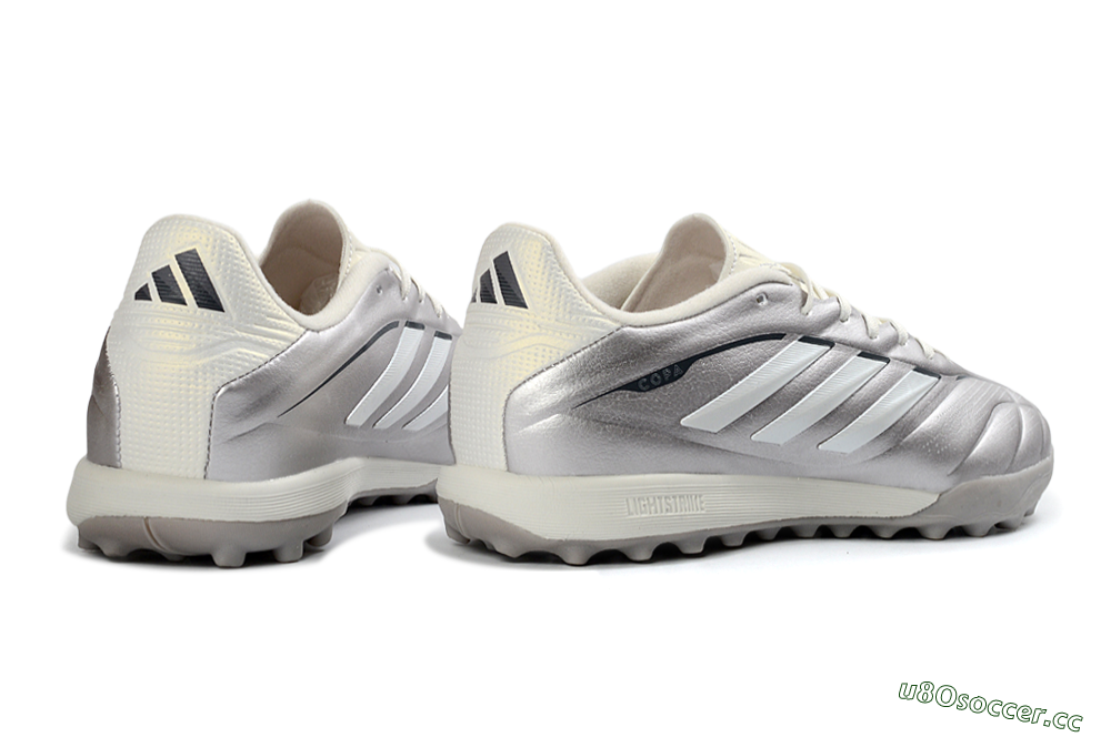 Men's Adidas Copa Pure 2+ Elite TF Artificial Turf Low-Tops Football Shoes - Silver/Metallic Gray/White 6