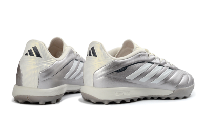 Men's Adidas Copa Pure 2+ Elite TF Artificial Turf Low-Tops Football Shoes - Silver/Metallic Gray/White