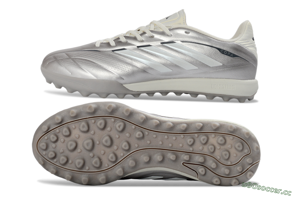 Men's Adidas Copa Pure 2+ Elite TF Artificial Turf Low-Tops Football Shoes - Silver/Metallic Gray/White 1