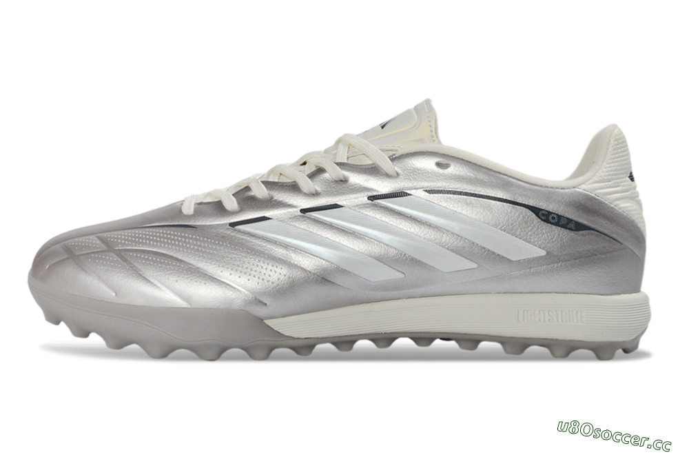 Men's Adidas Copa Pure 2+ Elite TF Artificial Turf Low-Tops Football Shoes - Silver/Metallic Gray/White 0