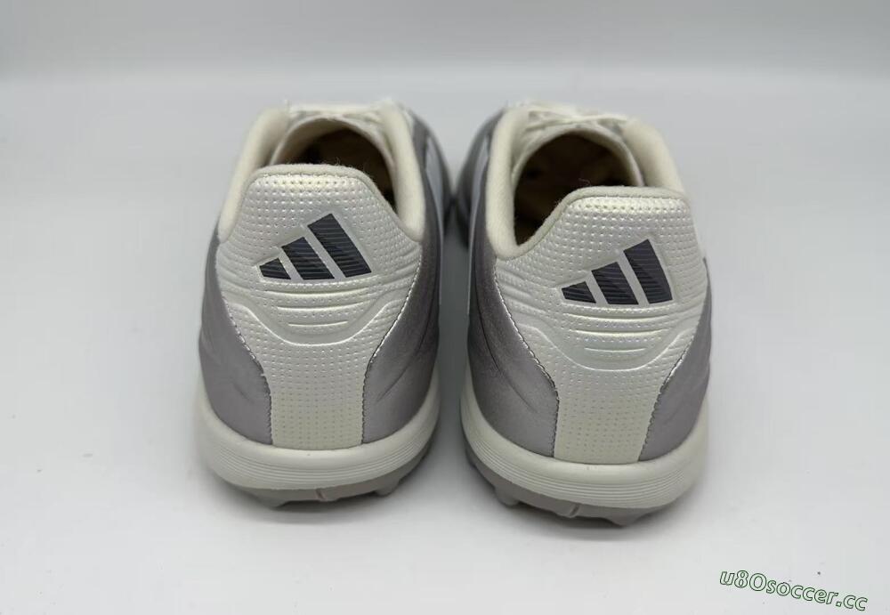 Men's Adidas Copa Pure 2+ Elite TF Artificial Turf Low-Tops Football Shoes - Silver/Metallic Gray/White