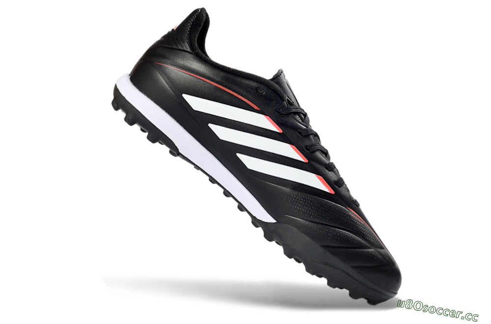 Men's Adidas Copa Pure 2+ Elite TF Artificial Turf Low-Tops Football Shoes - Black/White/Crimson 4