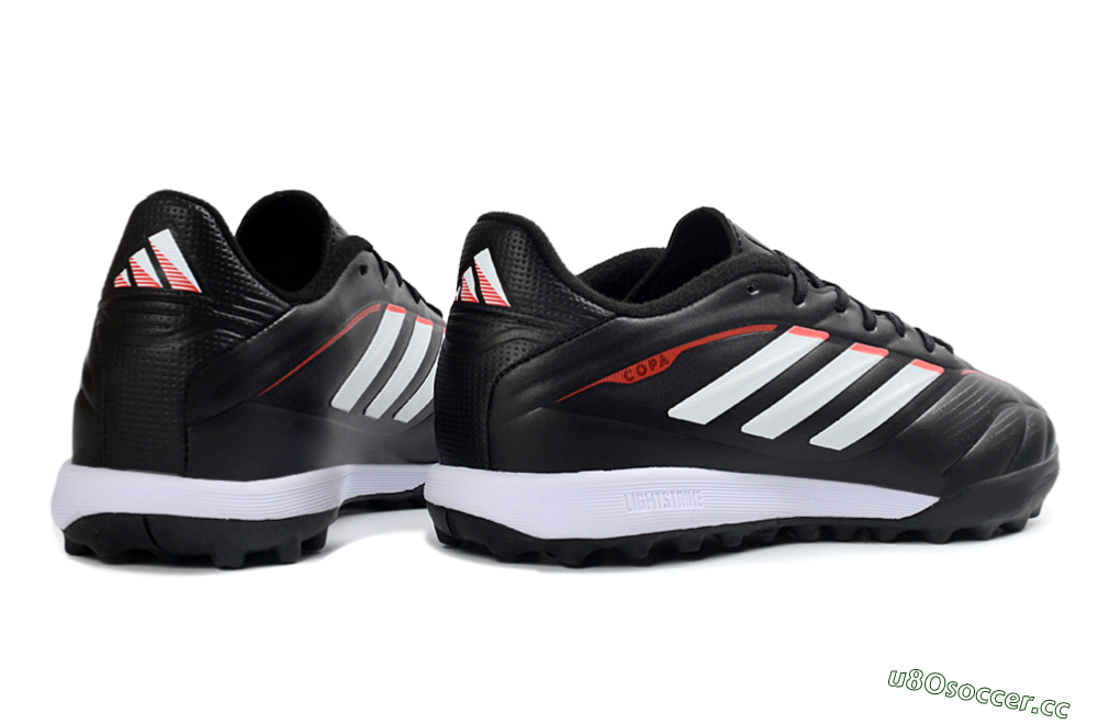 Men's Adidas Copa Pure 2+ Elite TF Artificial Turf Low-Tops Football Shoes - Black/White/Crimson 6