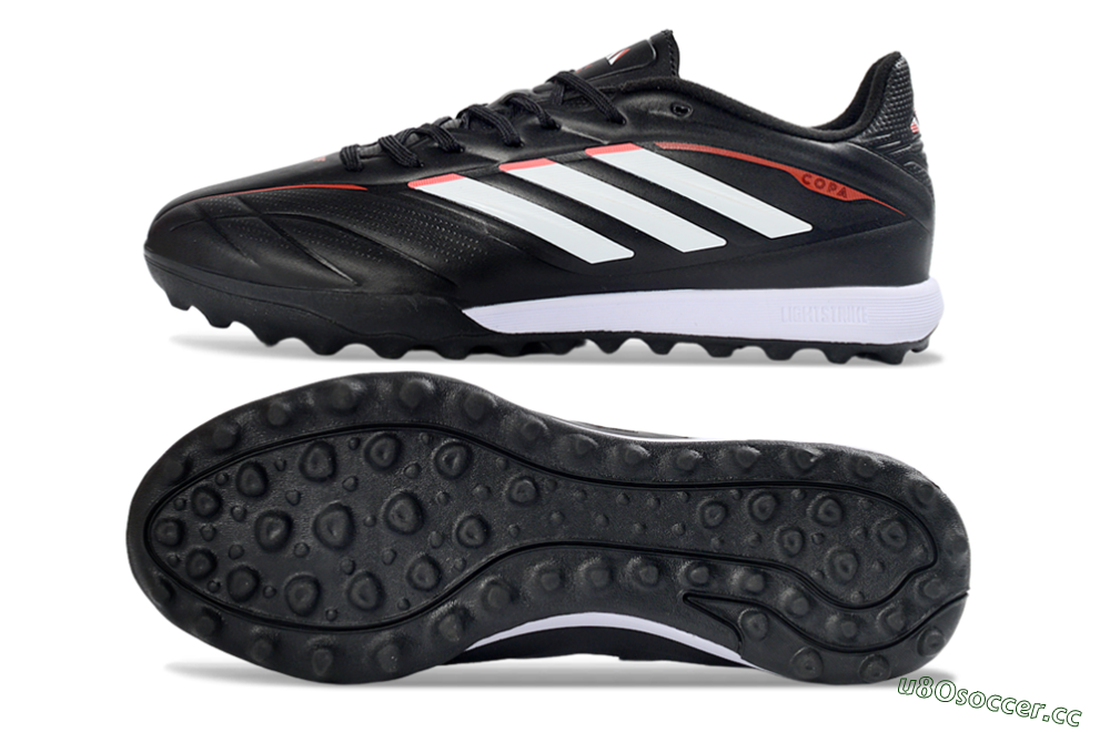 Men's Adidas Copa Pure 2+ Elite TF Artificial Turf Low-Tops Football Shoes - Black/White/Crimson 1