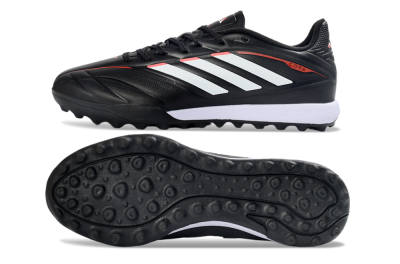 Men's Adidas Copa Pure 2+ Elite TF Artificial Turf Low-Tops Football Shoes - Black/White/Crimson