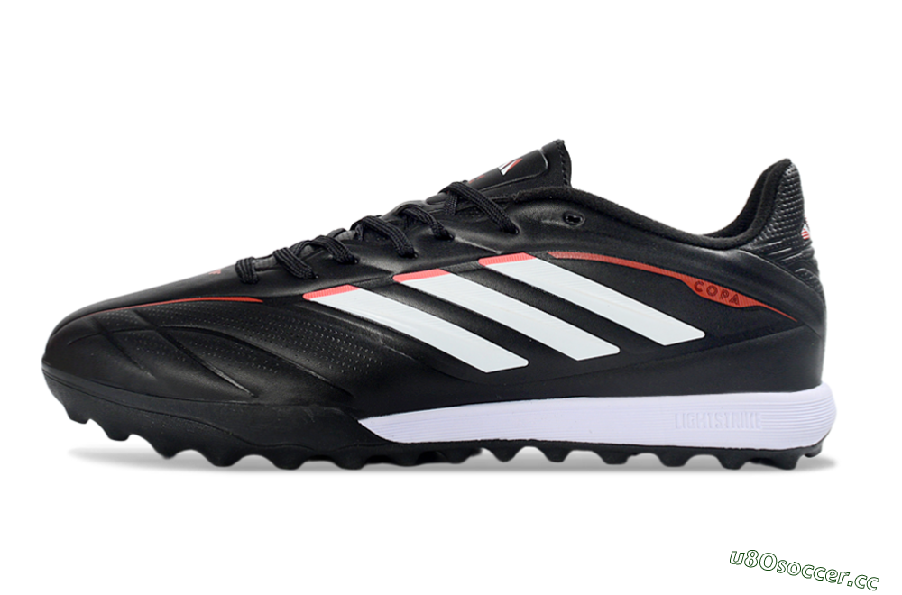 Men's Adidas Copa Pure 2+ Elite TF Artificial Turf Low-Tops Football Shoes - Black/White/Crimson 0
