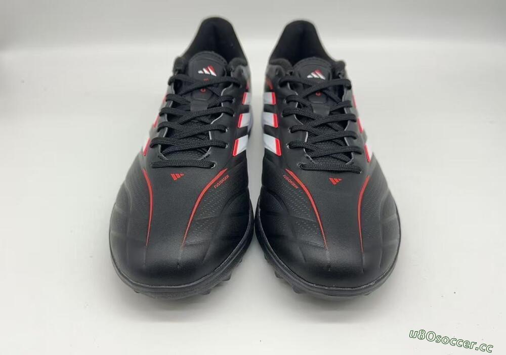 Men's Adidas Copa Pure 2+ Elite TF Artificial Turf Low-Tops Football Shoes - Black/White/Crimson