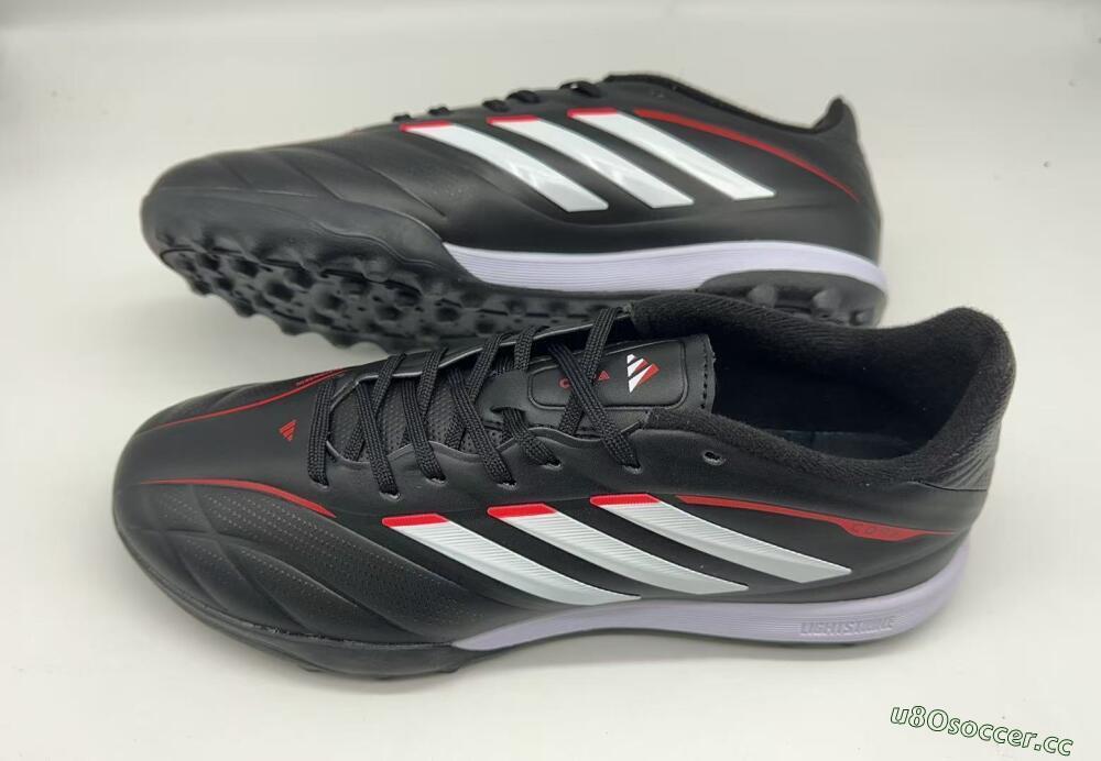 Men's Adidas Copa Pure 2+ Elite TF Artificial Turf Low-Tops Football Shoes - Black/White/Crimson