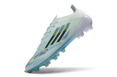 Unisex Adidas F50 Elite AG Artificial Grass Low-Tops Football Boots - Light/Iridescent Blue/Spectral Yellow