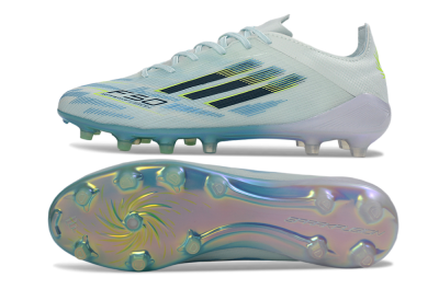Unisex Adidas F50 Elite AG Artificial Grass Low-Tops Football Boots - Light/Iridescent Blue/Spectral Yellow