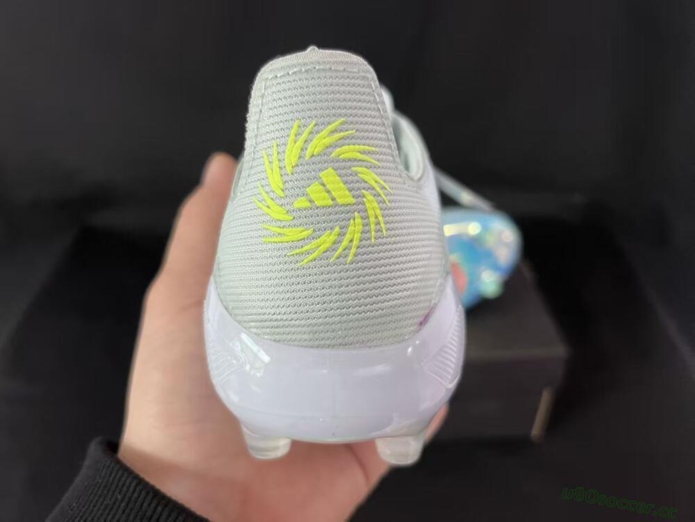 Unisex Adidas F50 Elite AG Artificial Grass Low-Tops Football Boots - Light/Iridescent Blue/Spectral Yellow