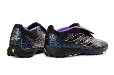 Men's Adidas Predator 26 Elite Fold-Over Tongue TF Artificial Turf Low-Tops Football Shoes - Black/Royal Purple/Gold