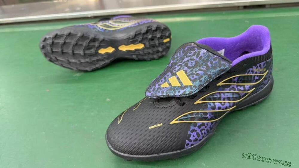Men's Adidas Predator 26 Elite Fold-Over Tongue TF Artificial Turf Low-Tops Football Shoes - Black/Royal Purple/Gold