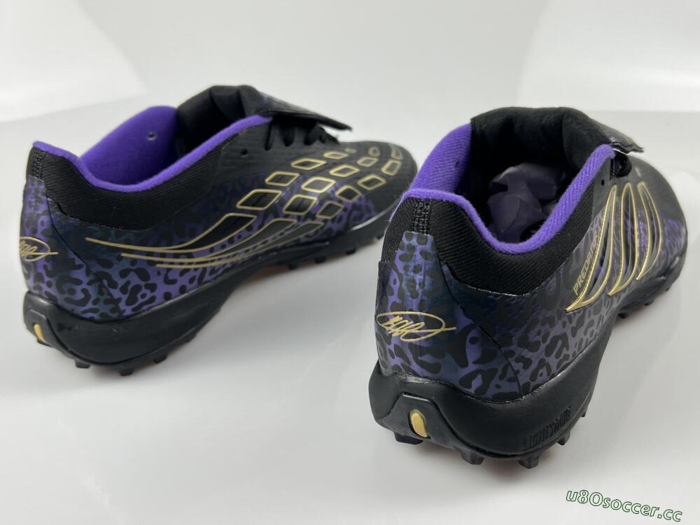 Men's Adidas Predator 26 Elite Fold-Over Tongue TF Artificial Turf Low-Tops Football Shoes - Black/Royal Purple/Gold