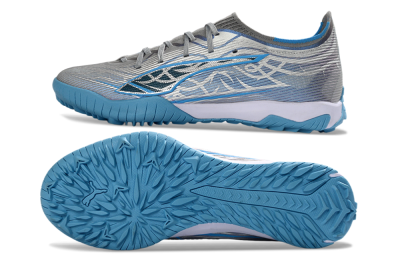 Men's Puma Ultra Ultimate TF Artificial Turf Low-Tops Football Shoes - Gray/Sky Blue/Silver